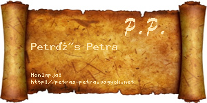 Petrás Petra névjegykártya
